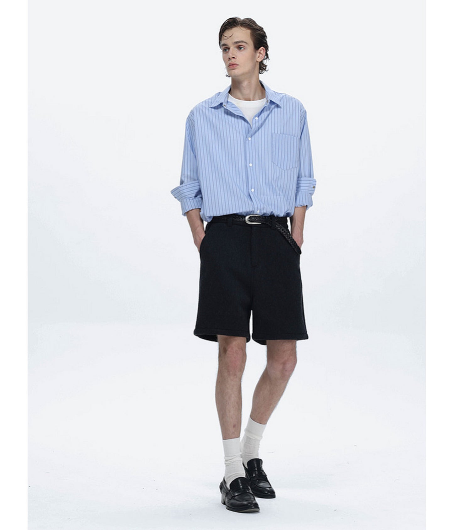 Striped Drop-Shoulder Casual Shirt