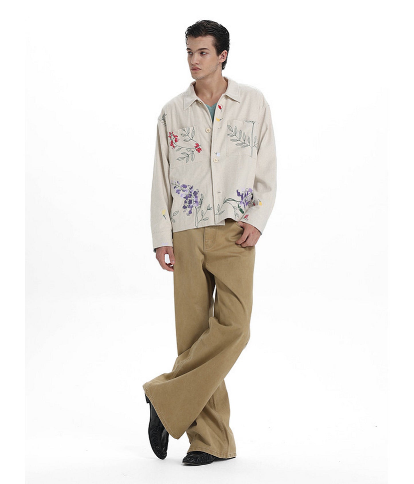 All-Over Embroidered Linen-Blend Jacket