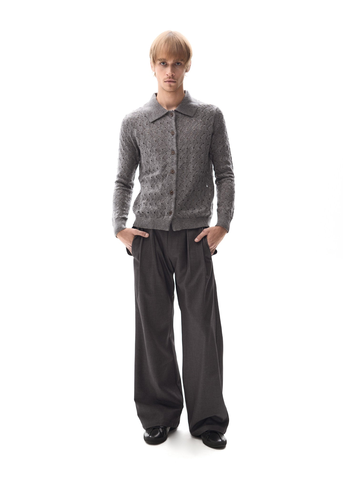 Medium-length lightweight knit cardigan