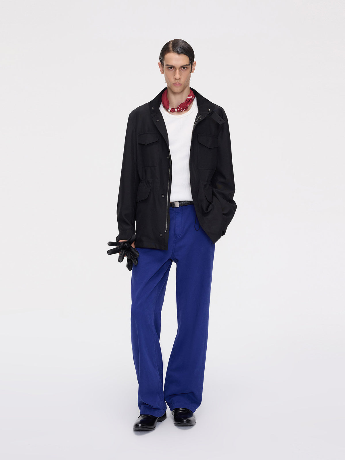Pocket-Cut Stand-Collar Jacket