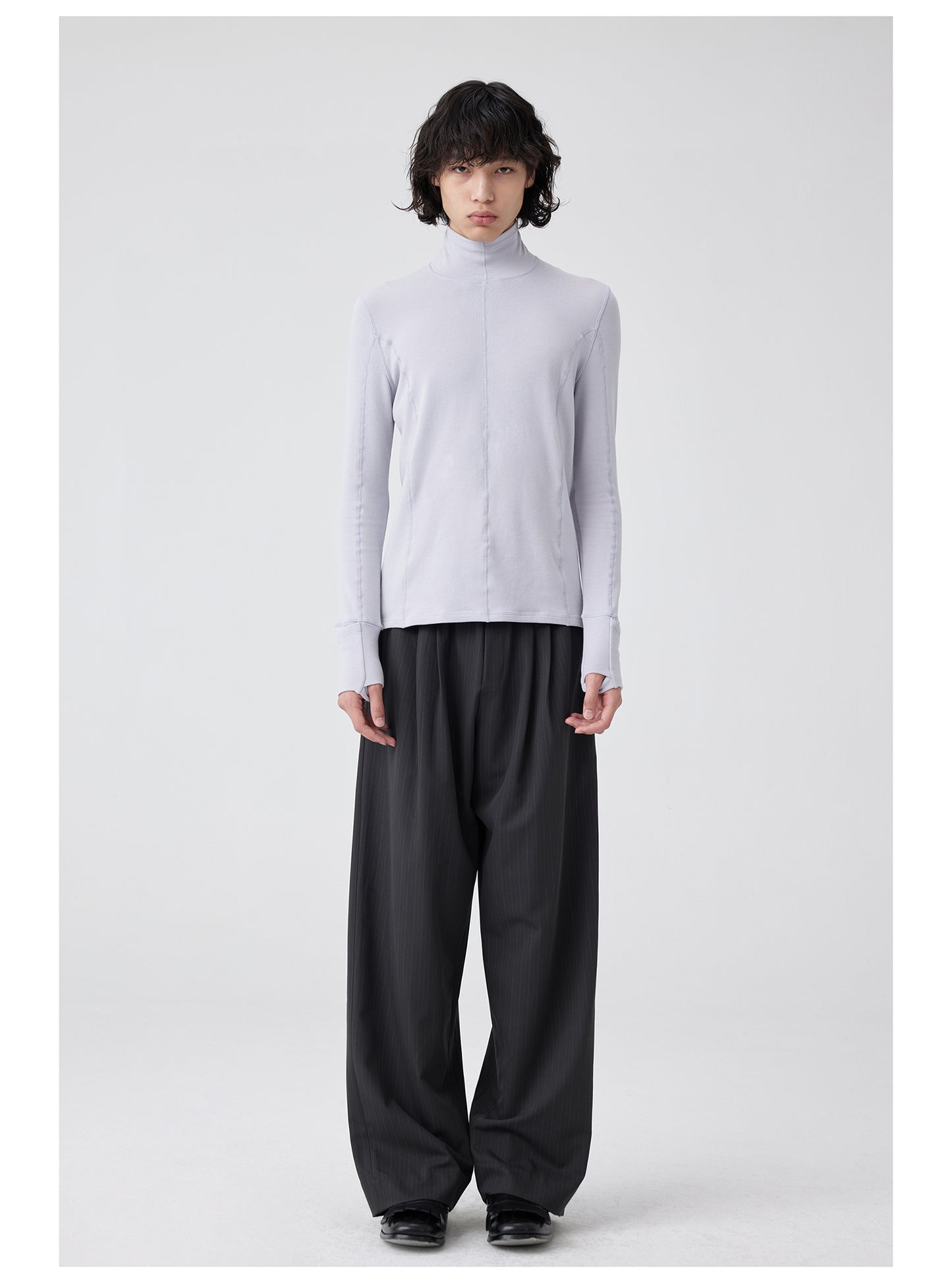 Logo Waistband Pleated Pants