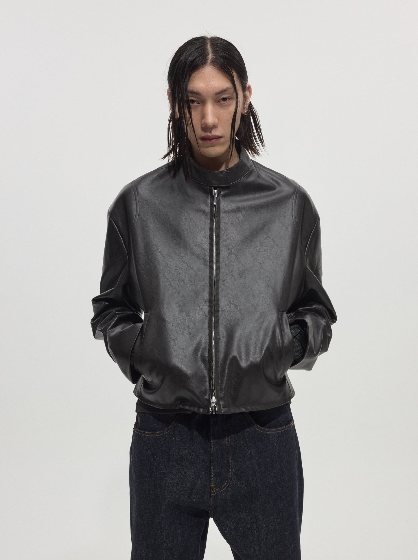 Oversized Motorcycle Leather Jacket