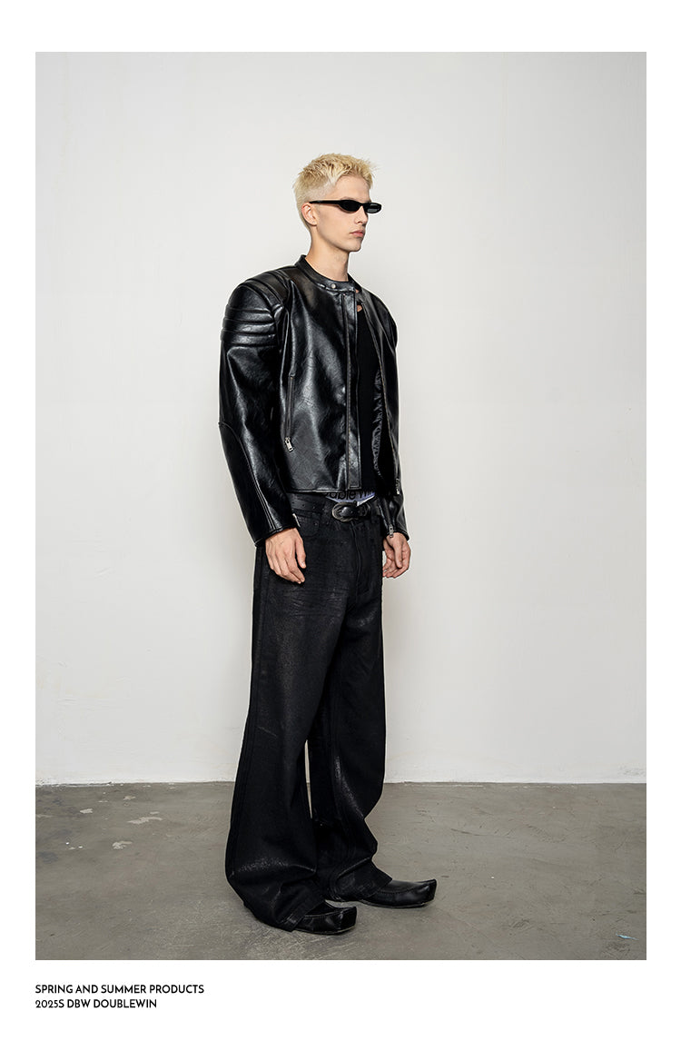 Waxed Glitter Bootcut Jeans