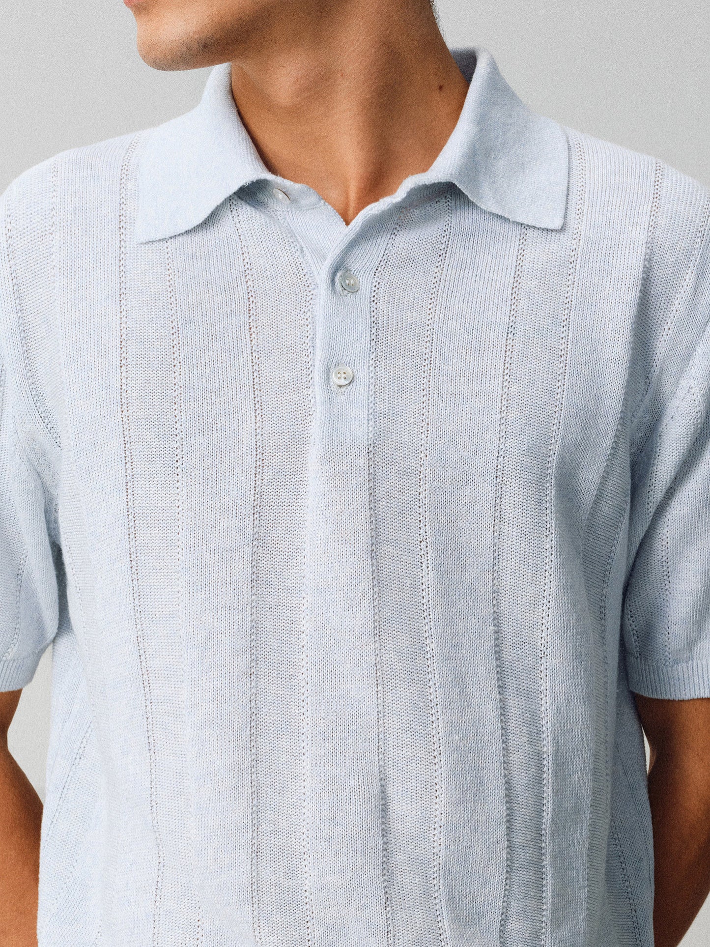 Hemp-Blend Pitched-Dot Polo Shirt