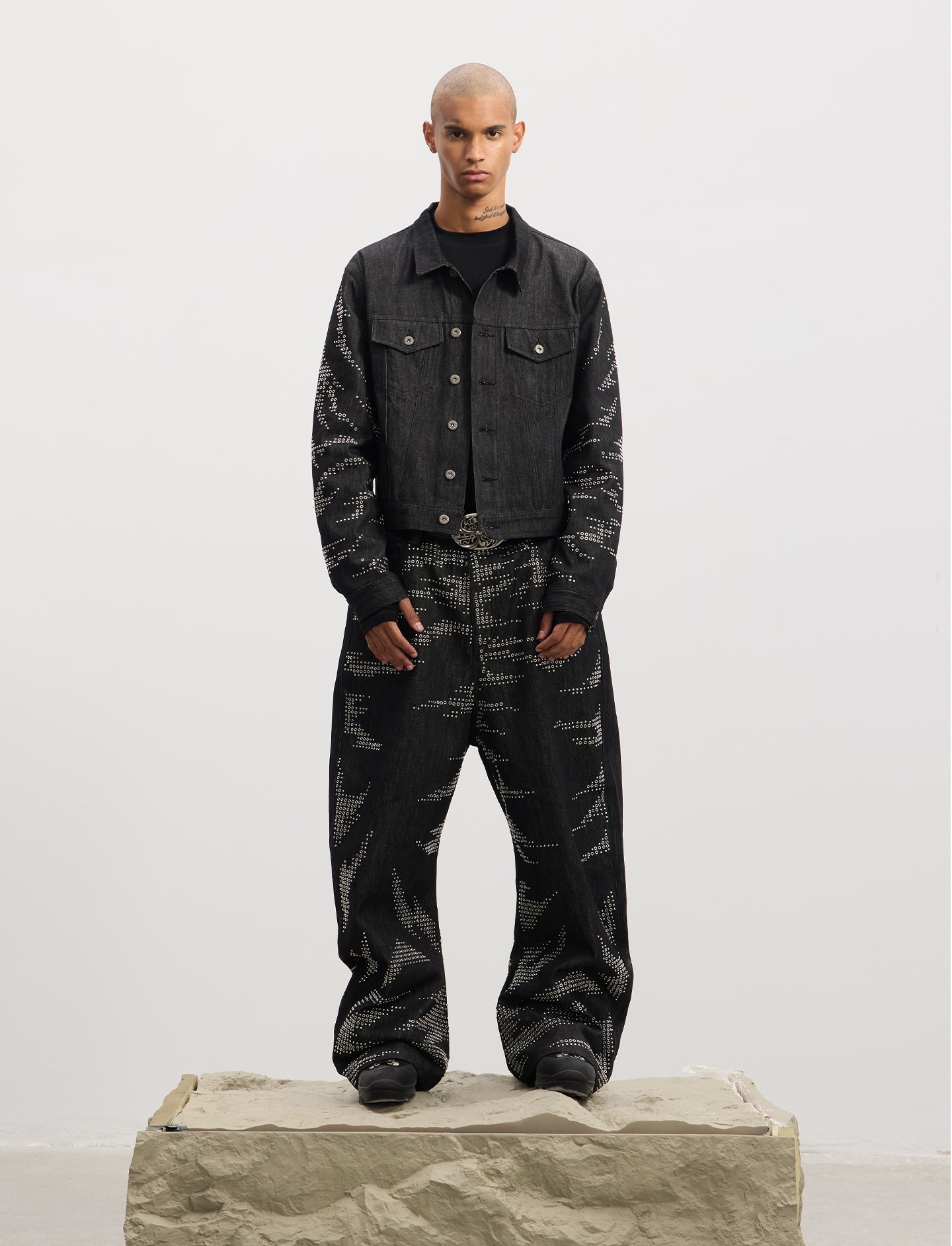 Heavy Tiger Print Denim Jacket