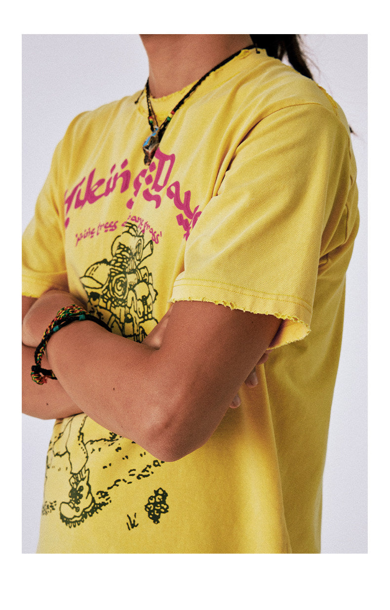Distressed Print T-Shirt