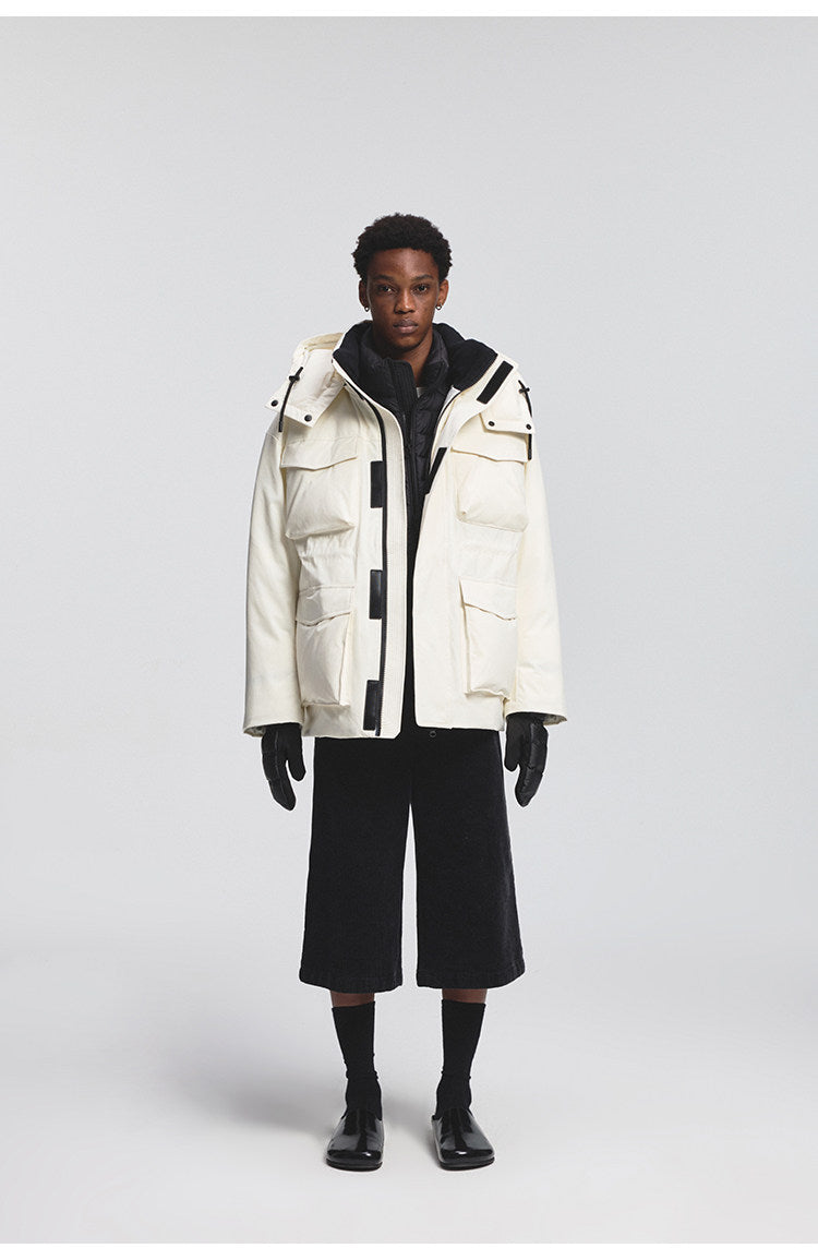 Multi-pocket down jacket