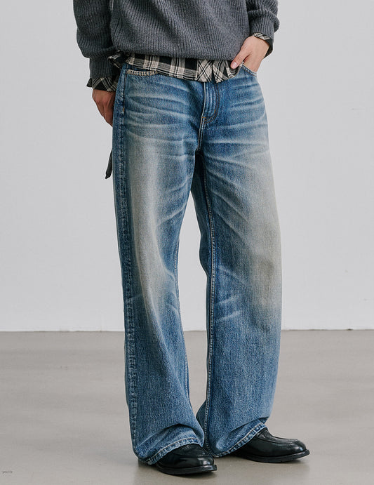 Straight-Leg Jeans with 3D Cat Whisker Detail