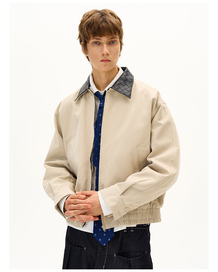 Diamond Leather Collar Jacket