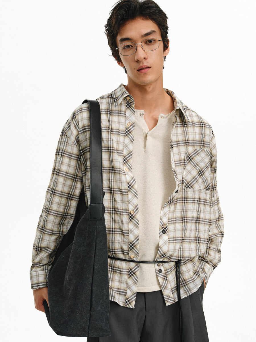 Multi-button Checkered Shirt