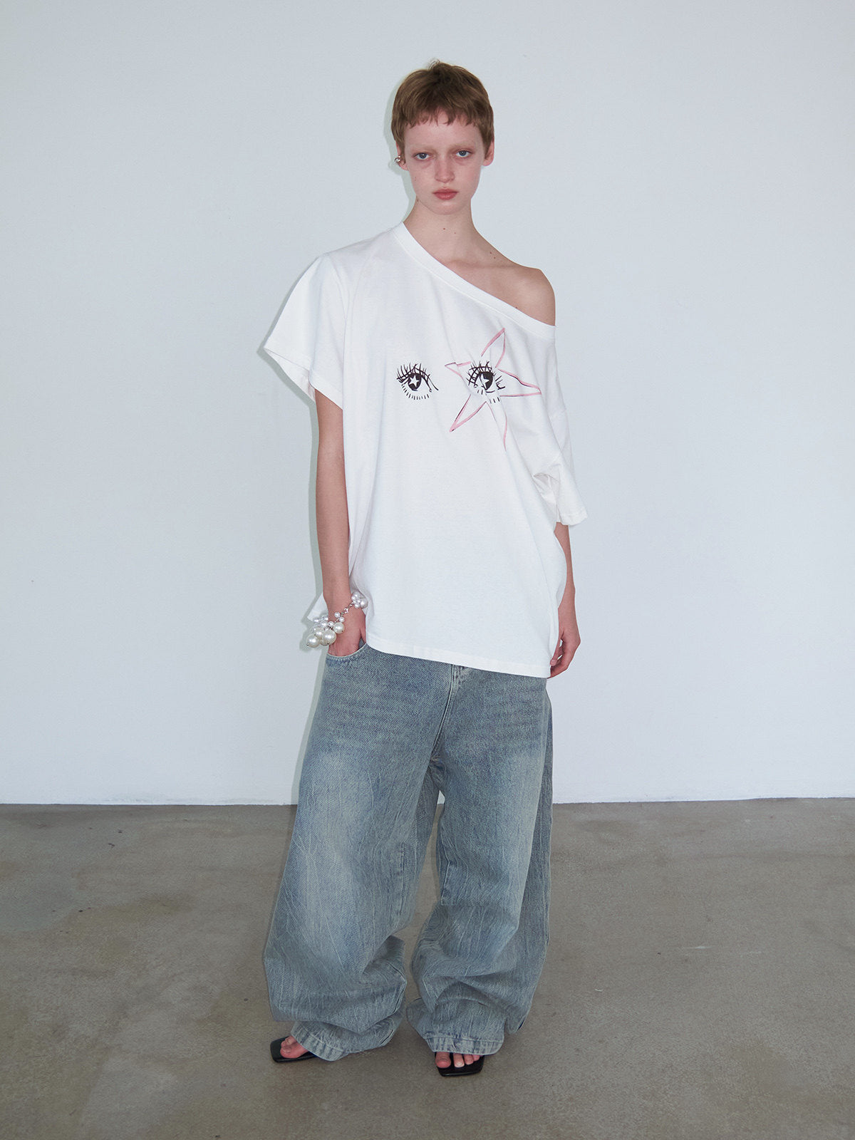 Casual Fake Two-Piece Mid-Low-Waist Jeans