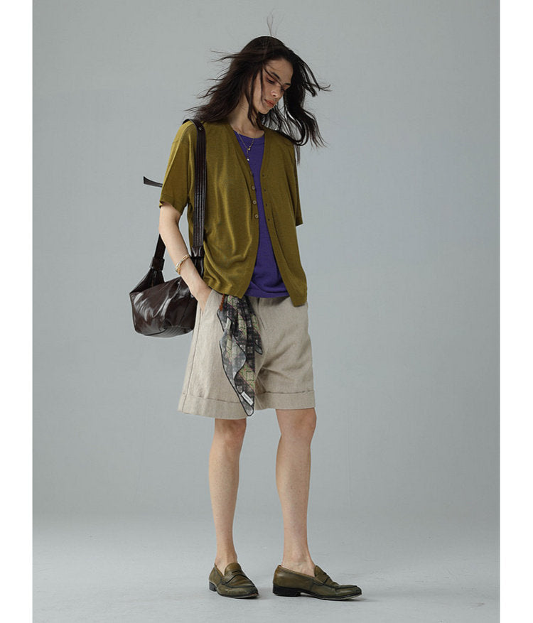 Relaxed-Fit Roll-Up Shorts