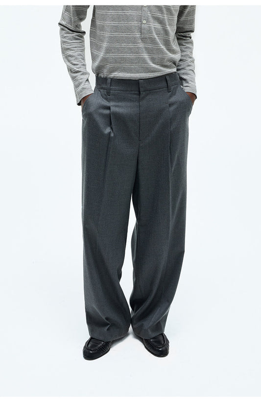 Elastic Waistband Straight Leg Casual Pants