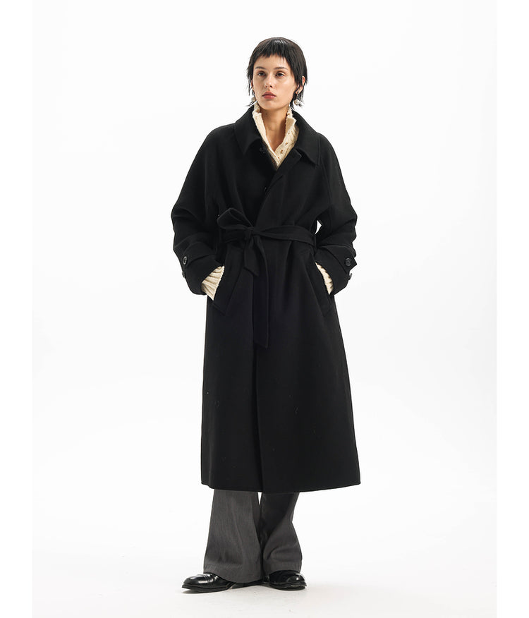 Raglan handmade wool long coat