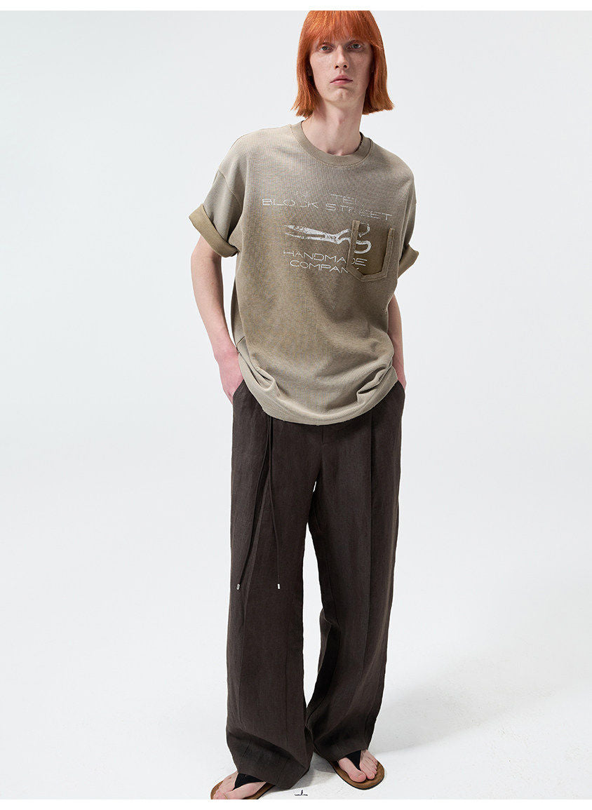 빈티지 프린트 라운드넥 티셔츠