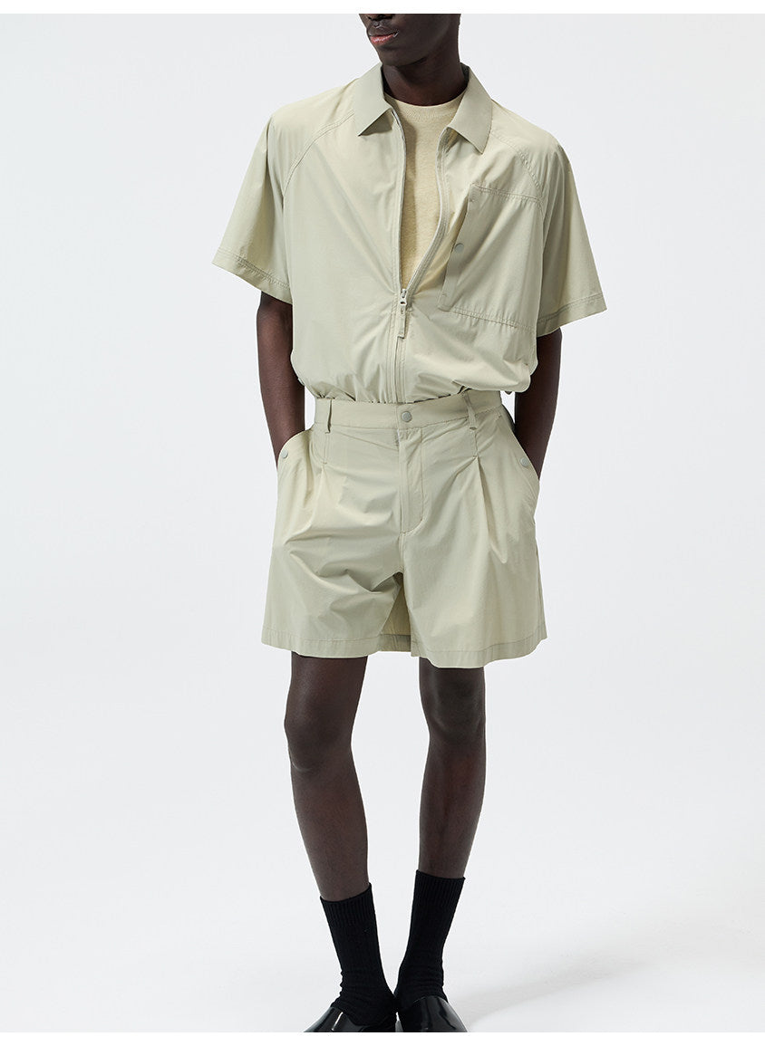 Nylon-Laminated Multi-Pocket Shirt