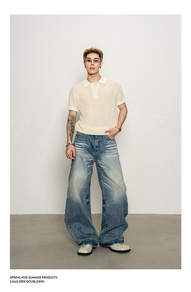 Slightly sheer polo shirt