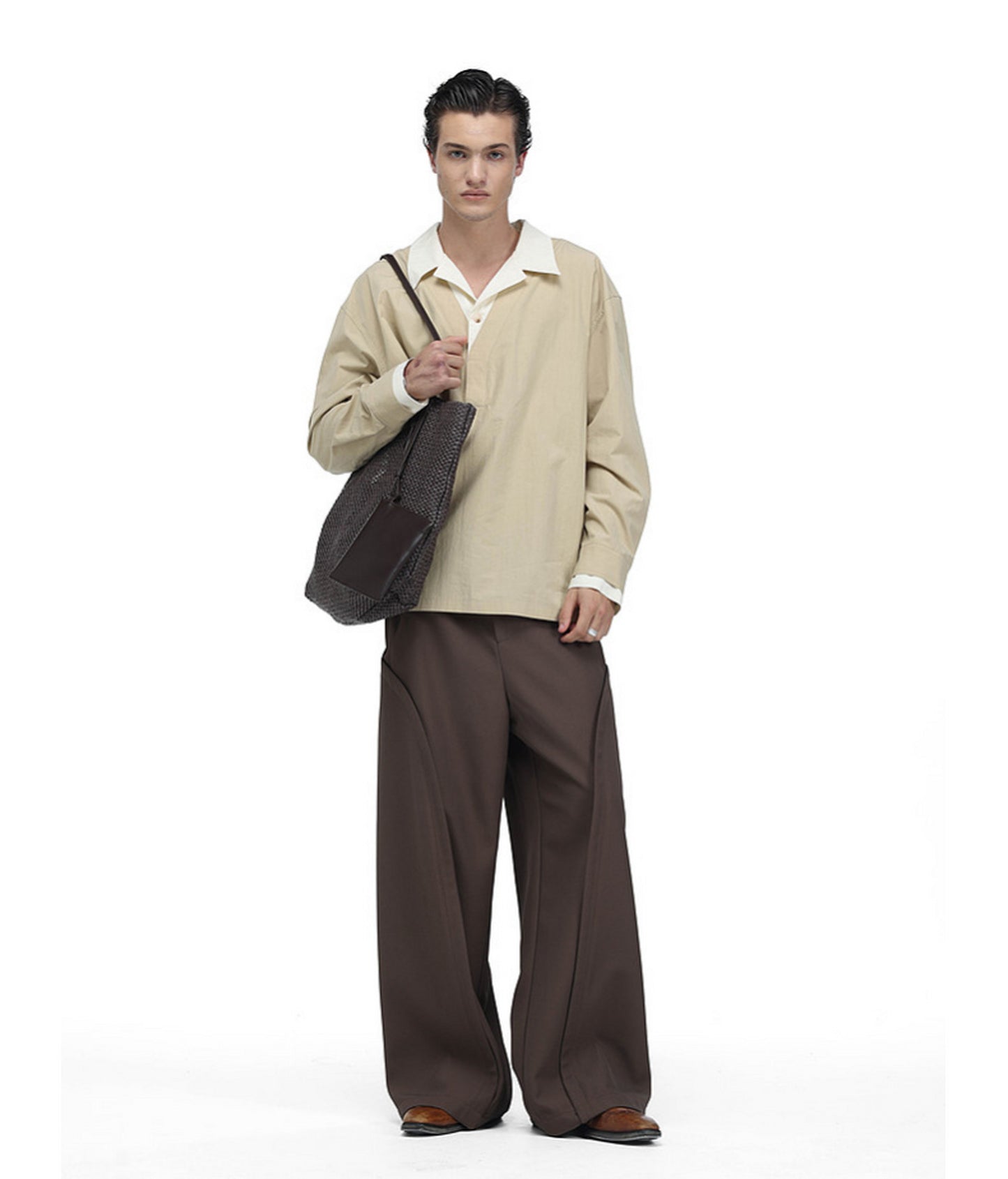 Color-Block Faux Two-Piece Shirt