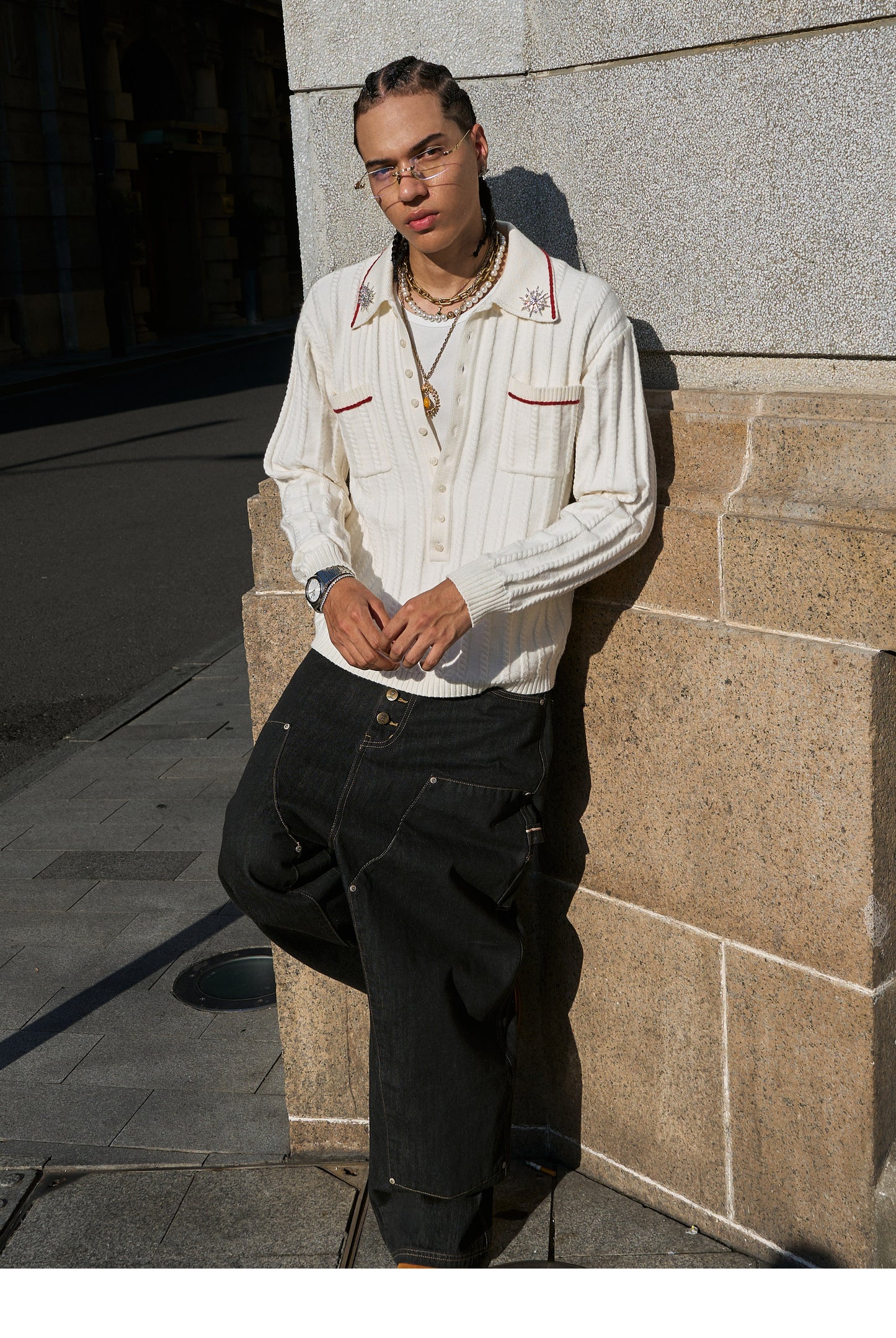 Hand-stitched Lapel Knit