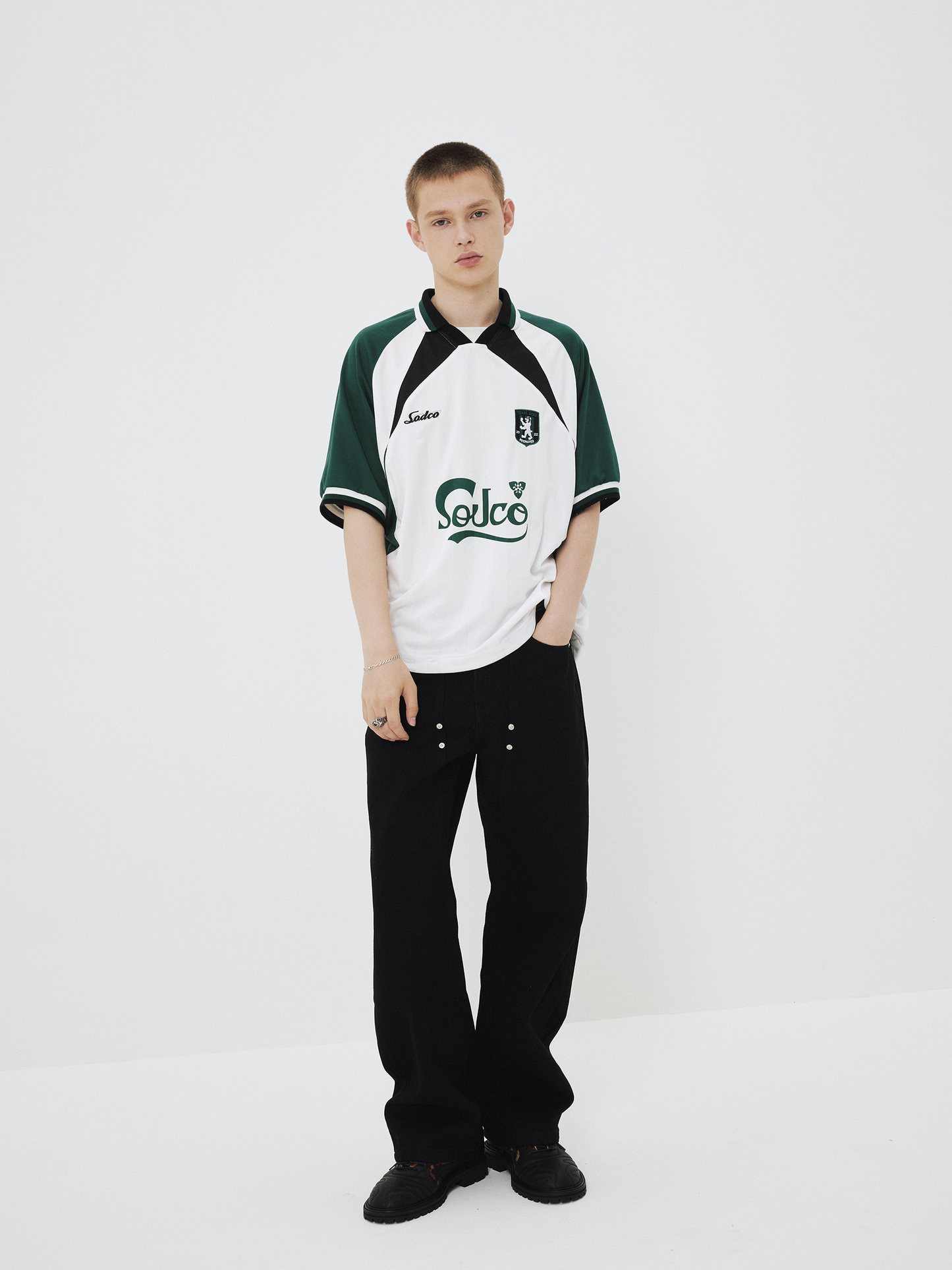 Contrast-Design Jersey T-Shirt