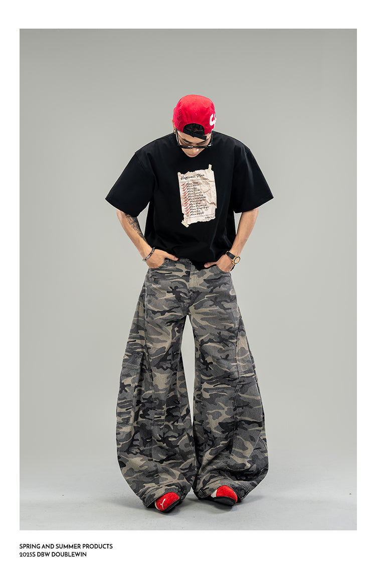 Damage Print Cotton T-Shirt