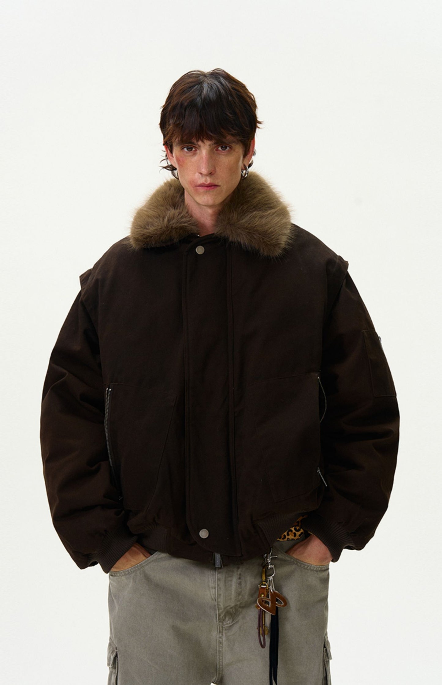 Retro Fur Collar Down Jacket