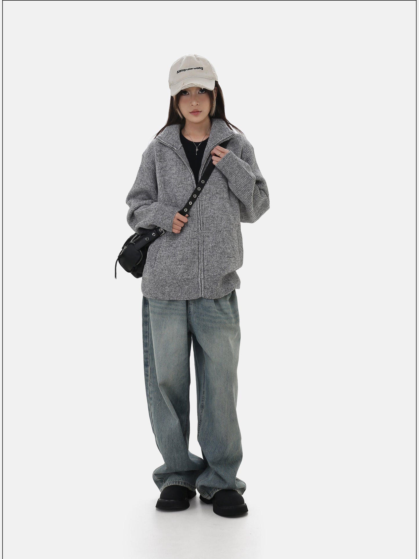 Retro Zipper Cardigan