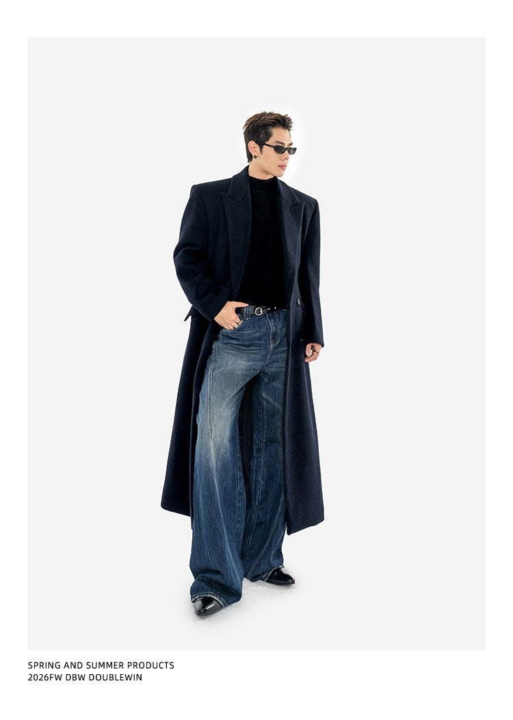 Wool-Blend Long Coat