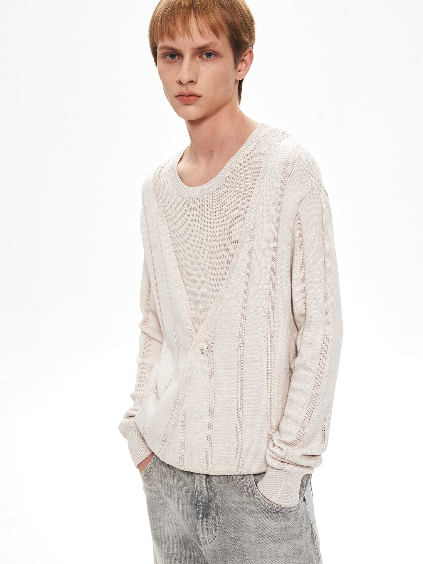 Double-Layer Faux Two-Piece Knit