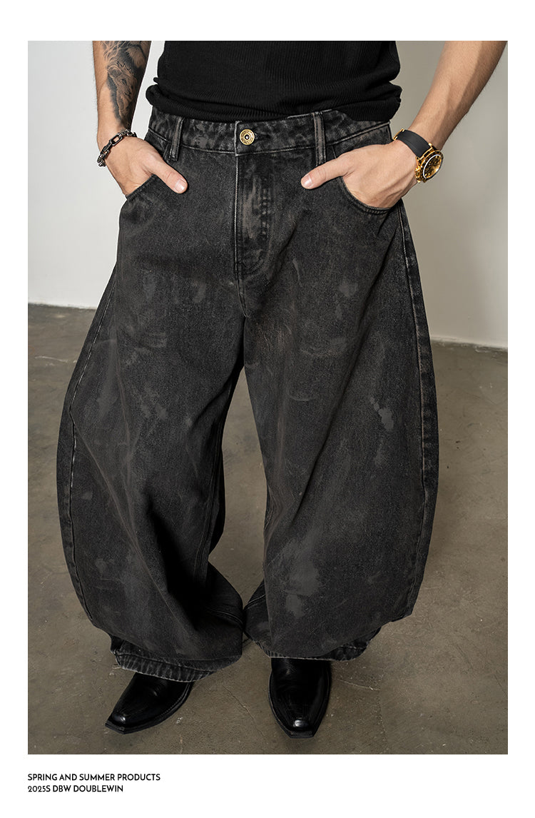 Mud-dyed distressed denim jacket set