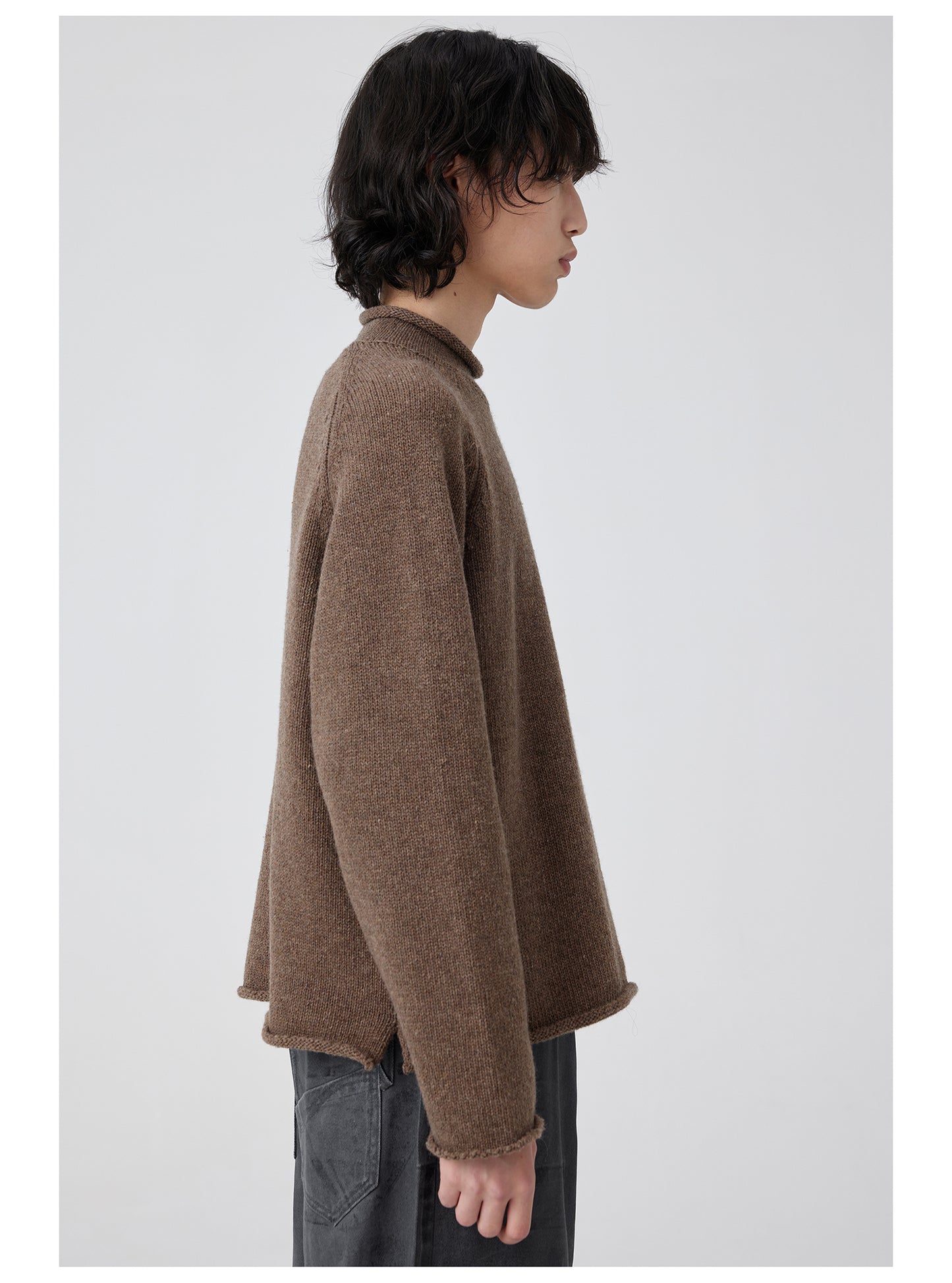 High Neck Curl Sweater