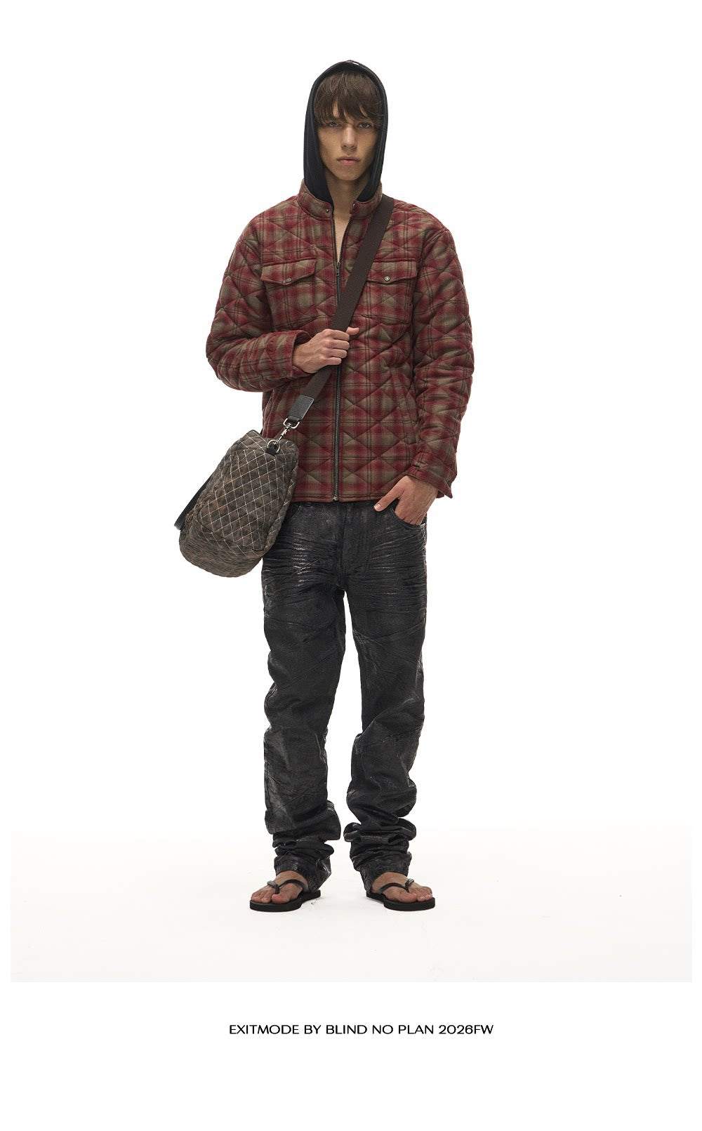 Casual Cotton Jacket with Diamond Pattern