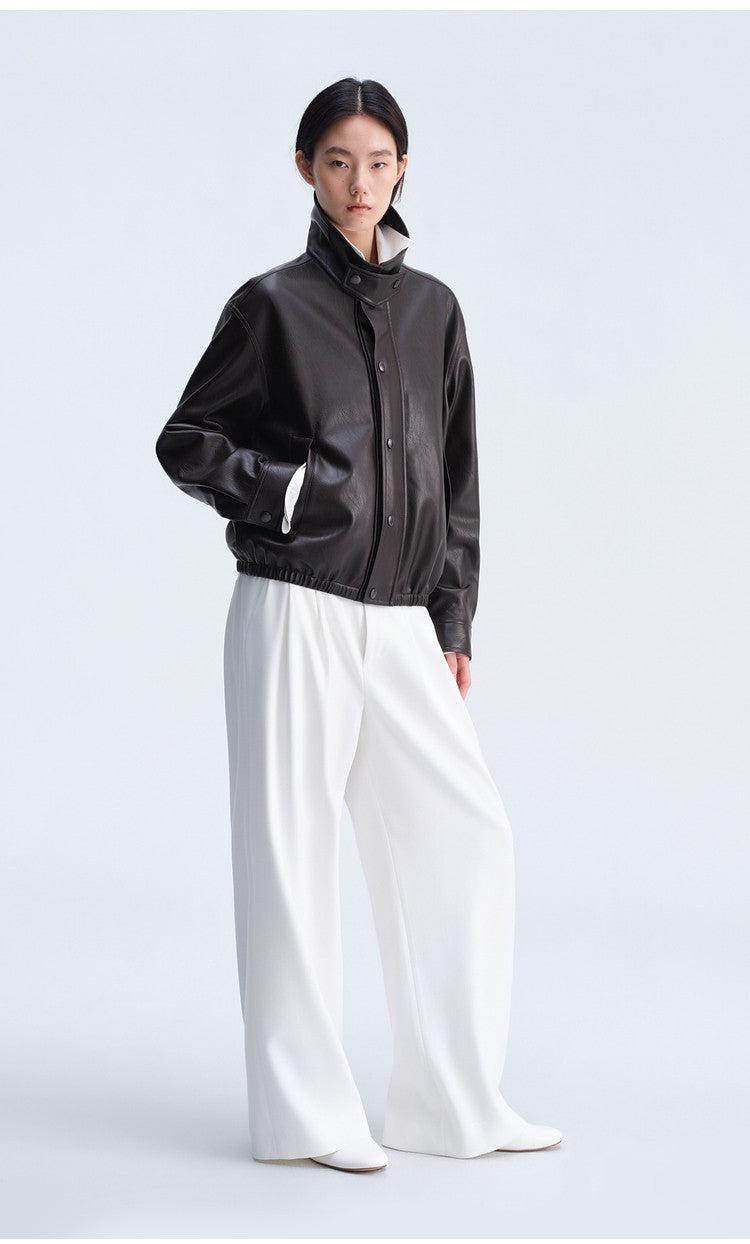 Casual Pants with Elastic Waistband at the Back
