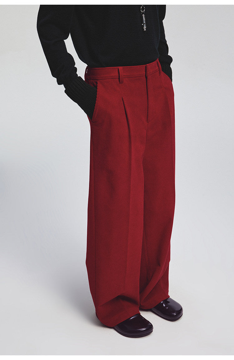 Classic Single-Pleated Straight Leg Pants