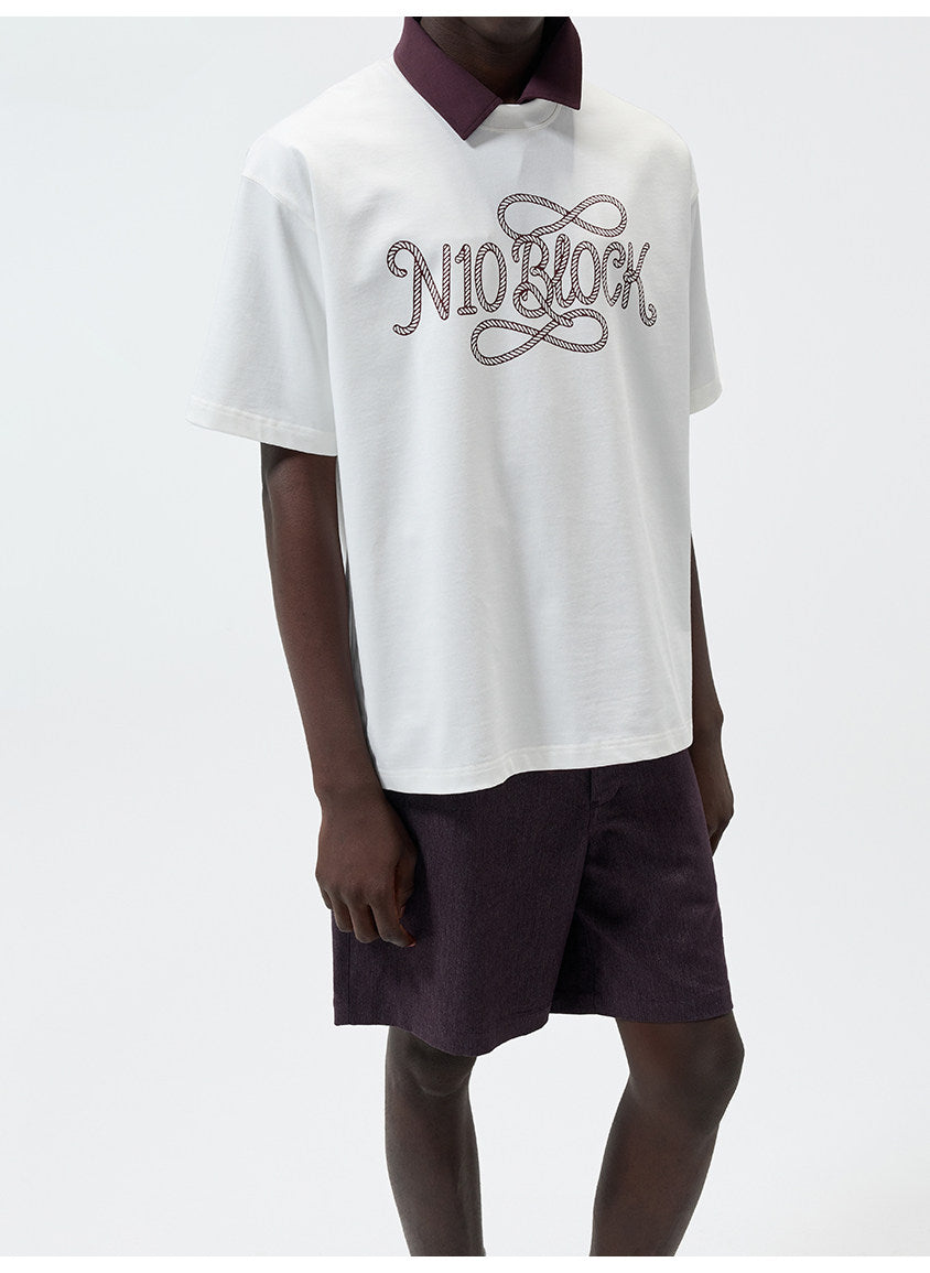 Water-Based Paste Print Crew Neck T-Shirt