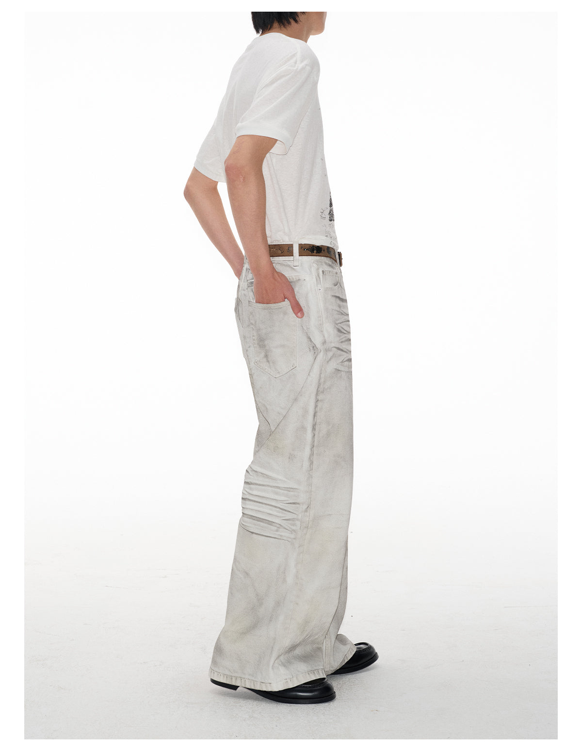 Dirty Dye Process Wide Leg Pants