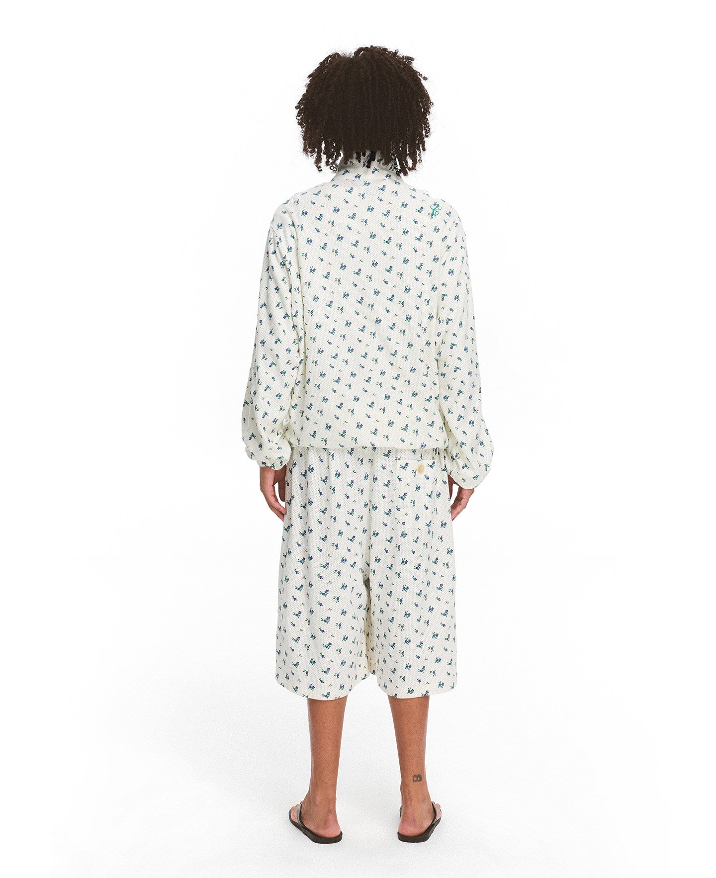 Floral-Print Shirt with a Zipper