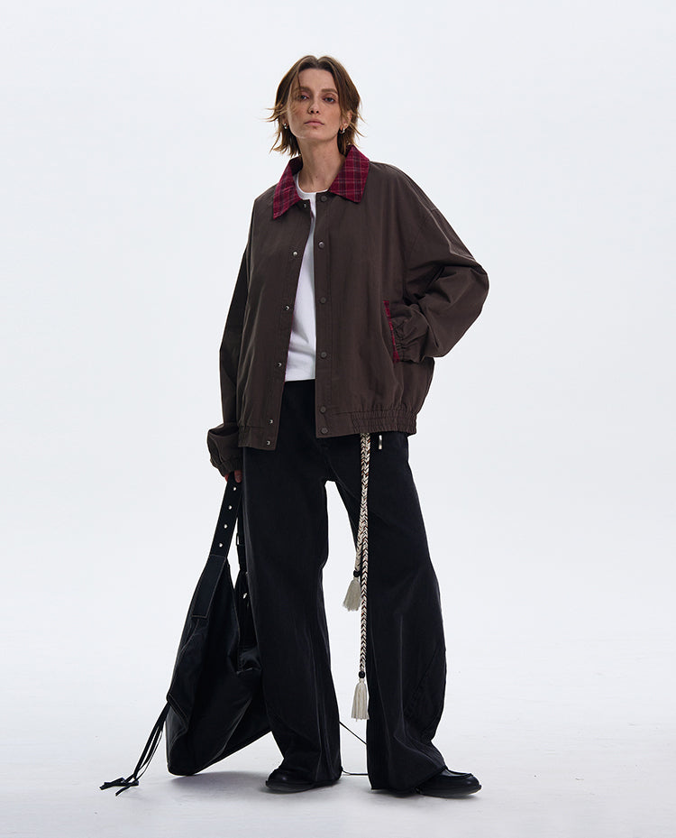 Checkered lapel jacket