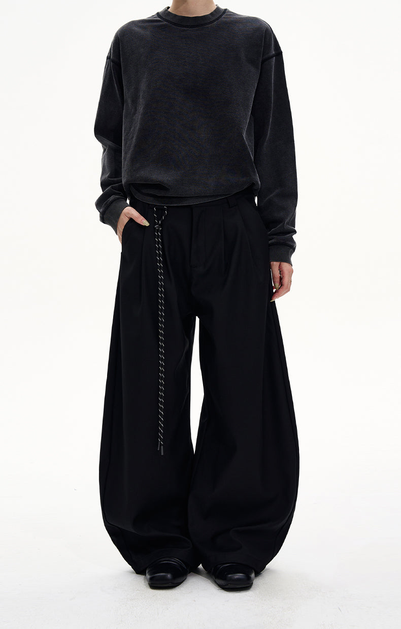 Unisex Pleated Casual Pants