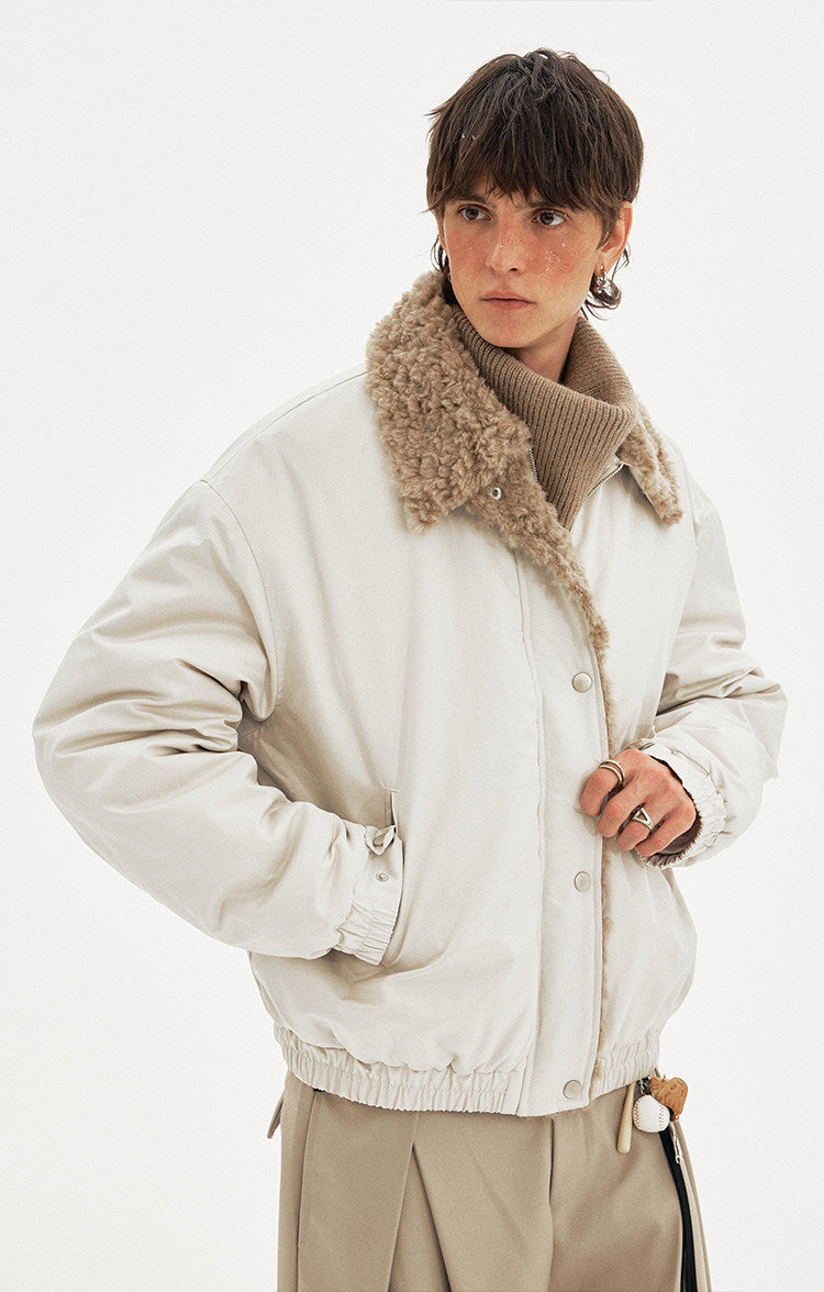 Premium Lambswool Collar Cotton Jacket