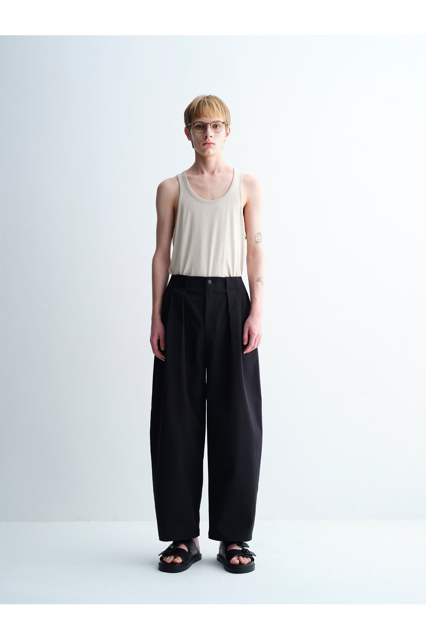 Tencel Blend Wide-Leg Pants