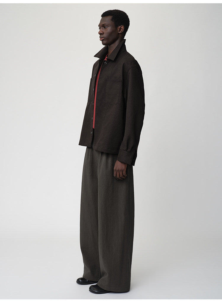 3D Cut A-Line Wide-Leg Pants