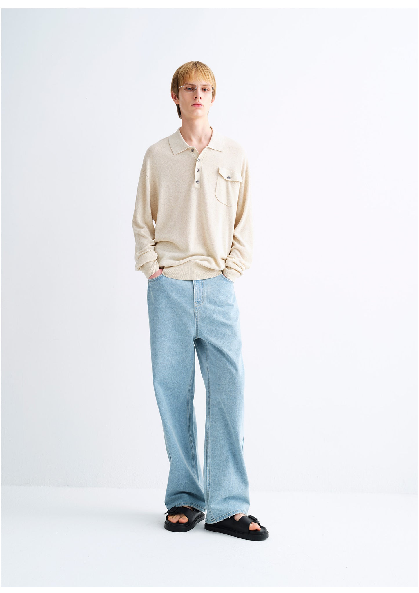 Straight-Leg Basic Casual Jeans