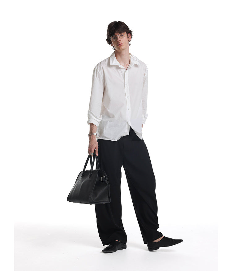 Casual pants with 3D wrinkle prevention