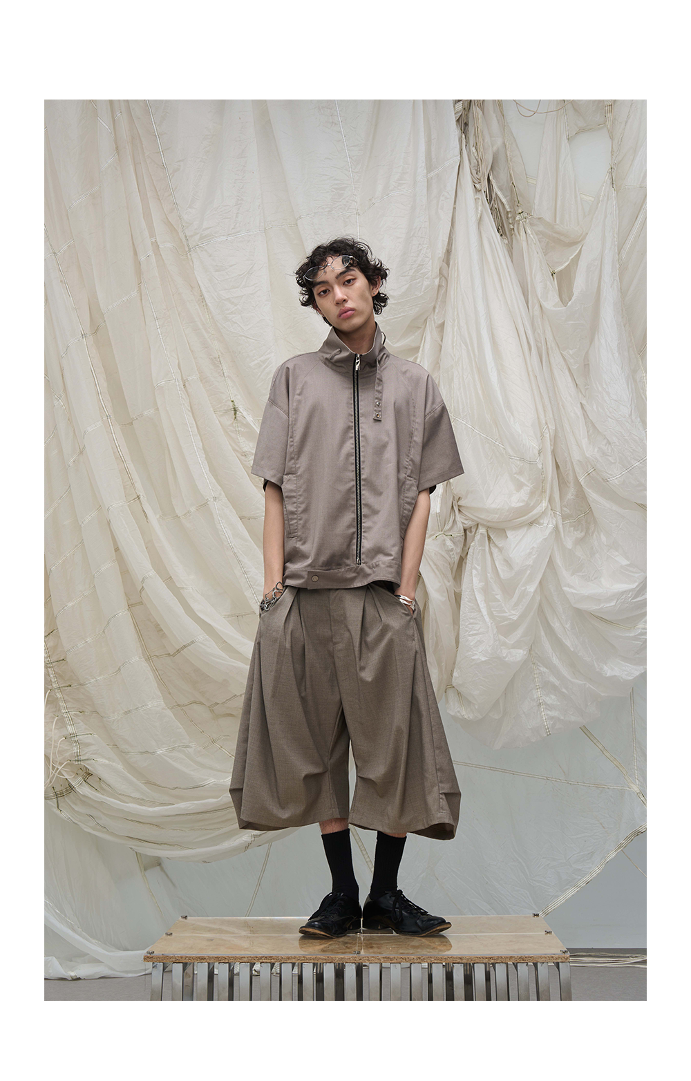 Draped cropped pants