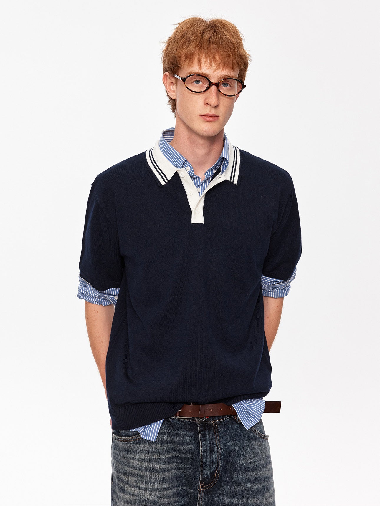 Casual Knit Polo Shirt