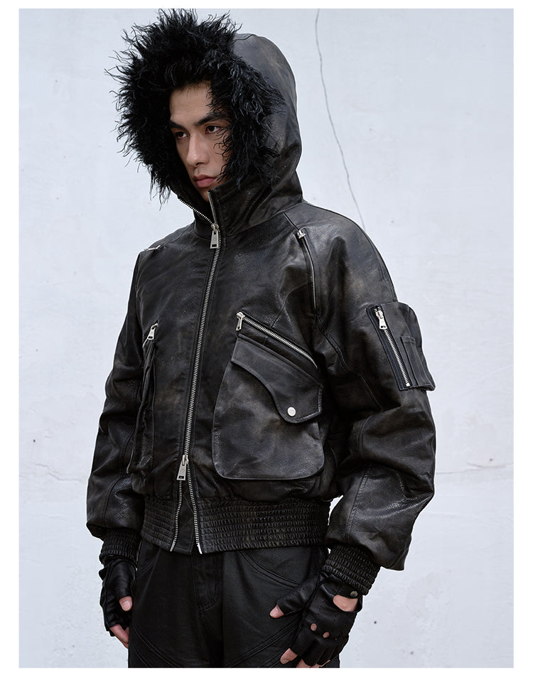 Heavy Leather Niche Design Jacket