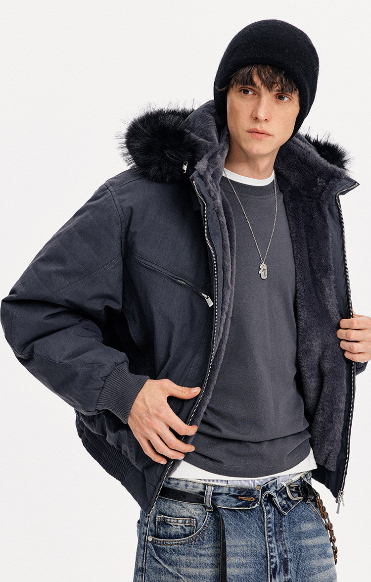 Detachable Hood White Duck Down Jacket