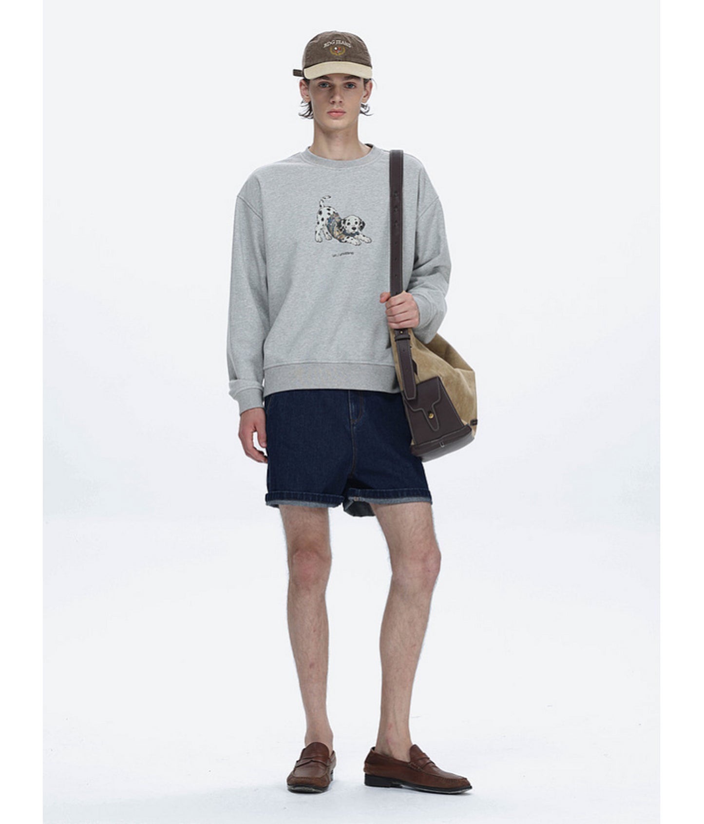 Loose-Fitting Printed Crew-Neck Sweatshirt
