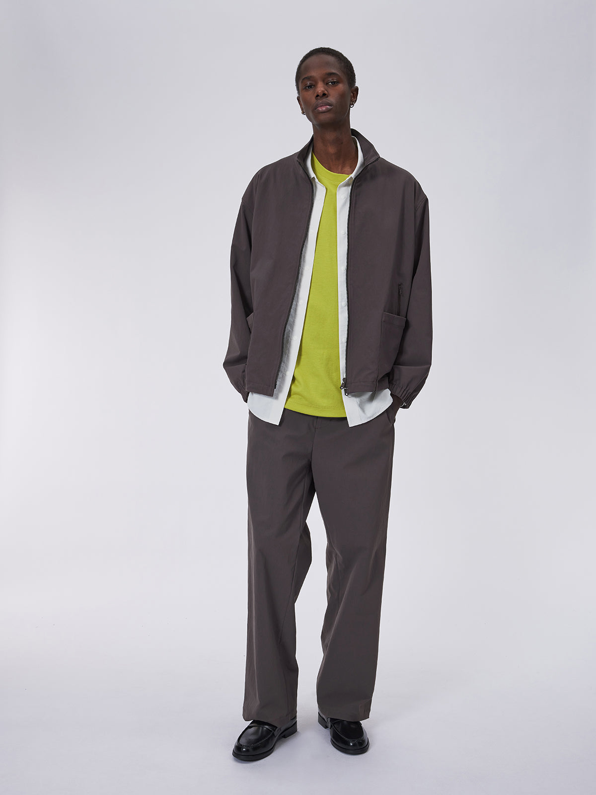 Stand collar zip-up jacket